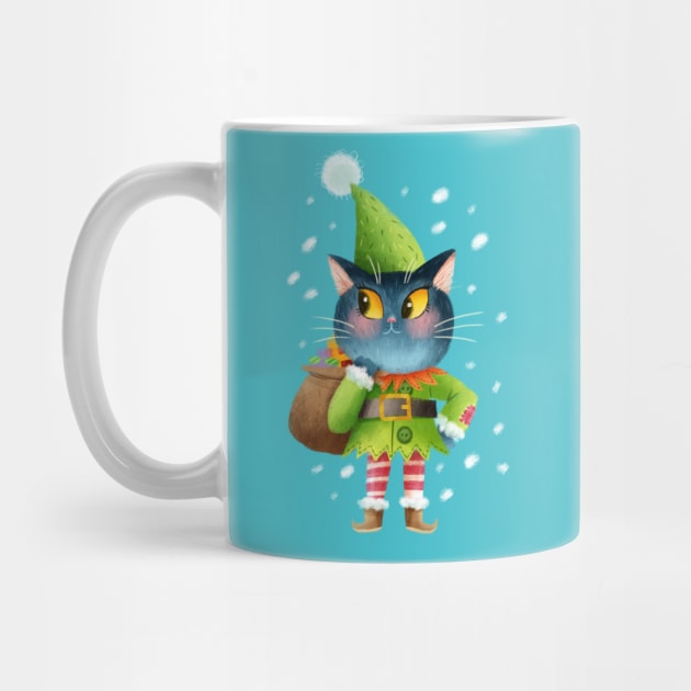 Happy Elf Cat by Geeksarecool